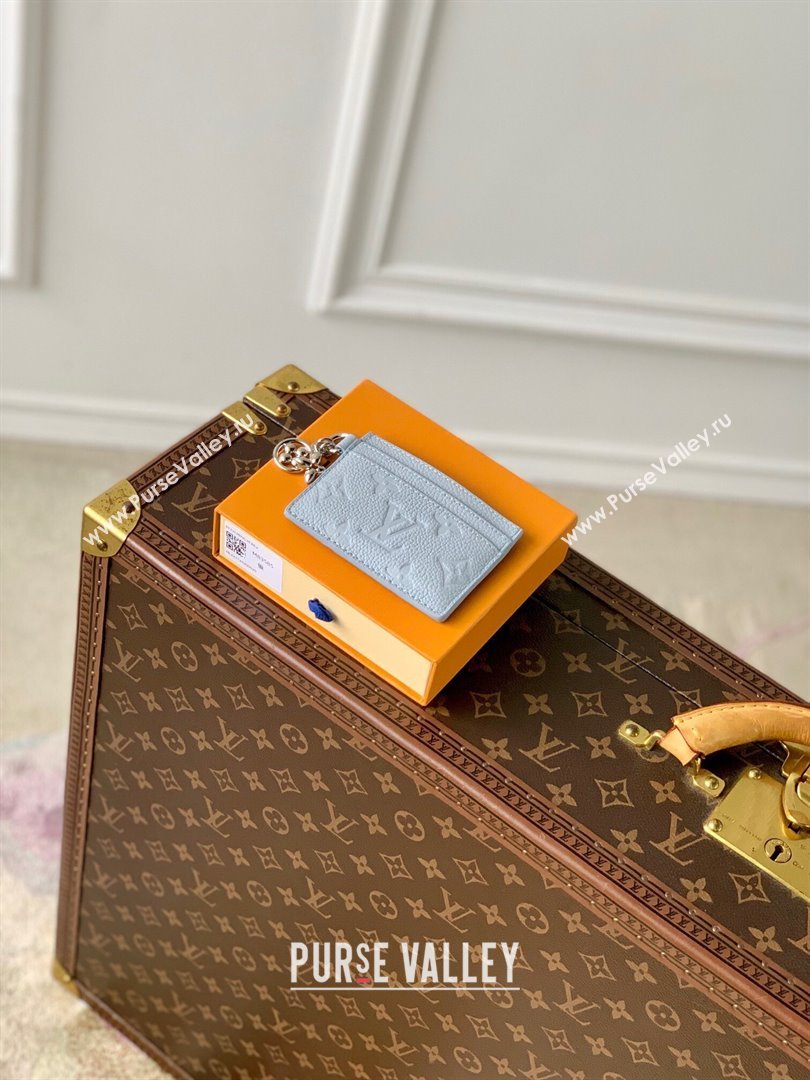 Louis Vuitton Rosalie Coin Purse Wallet in Grained Monogram Leather M83641 Blue Washed 2024 (K-24081002)