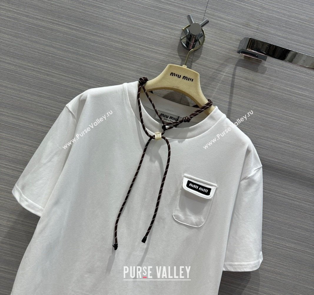 Miu Miu Cotton T-shirt M043017 White 2024 (Q-24043017)