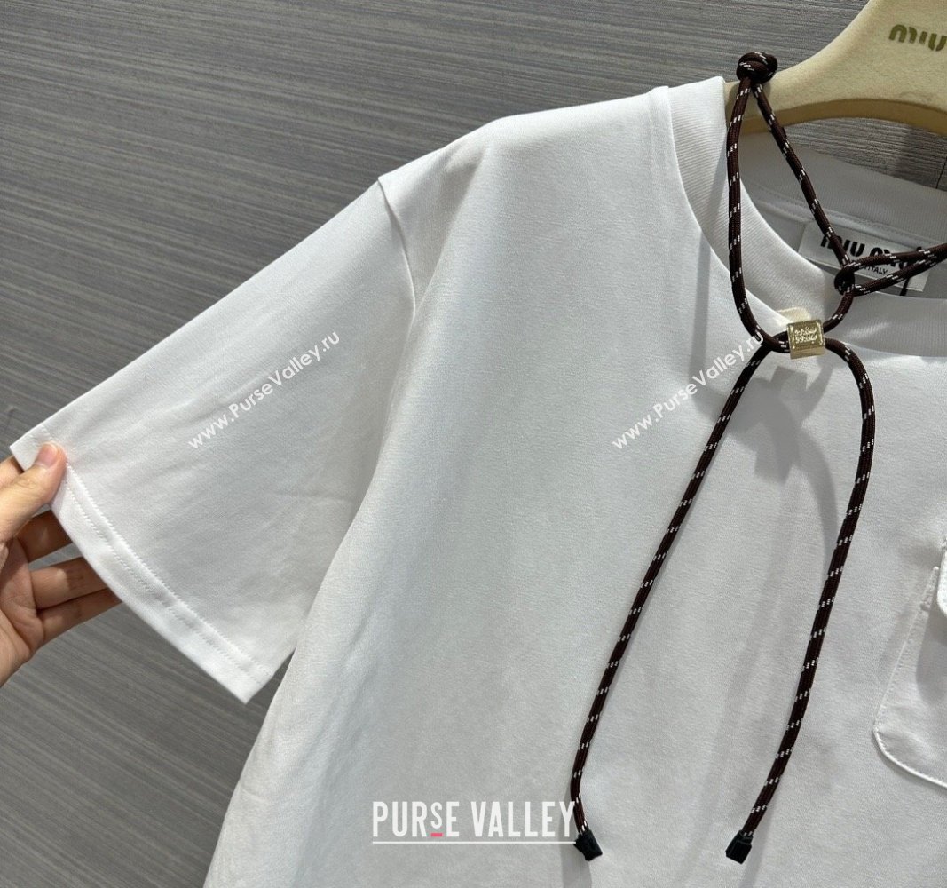 Miu Miu Cotton T-shirt M043017 White 2024 (Q-24043017)