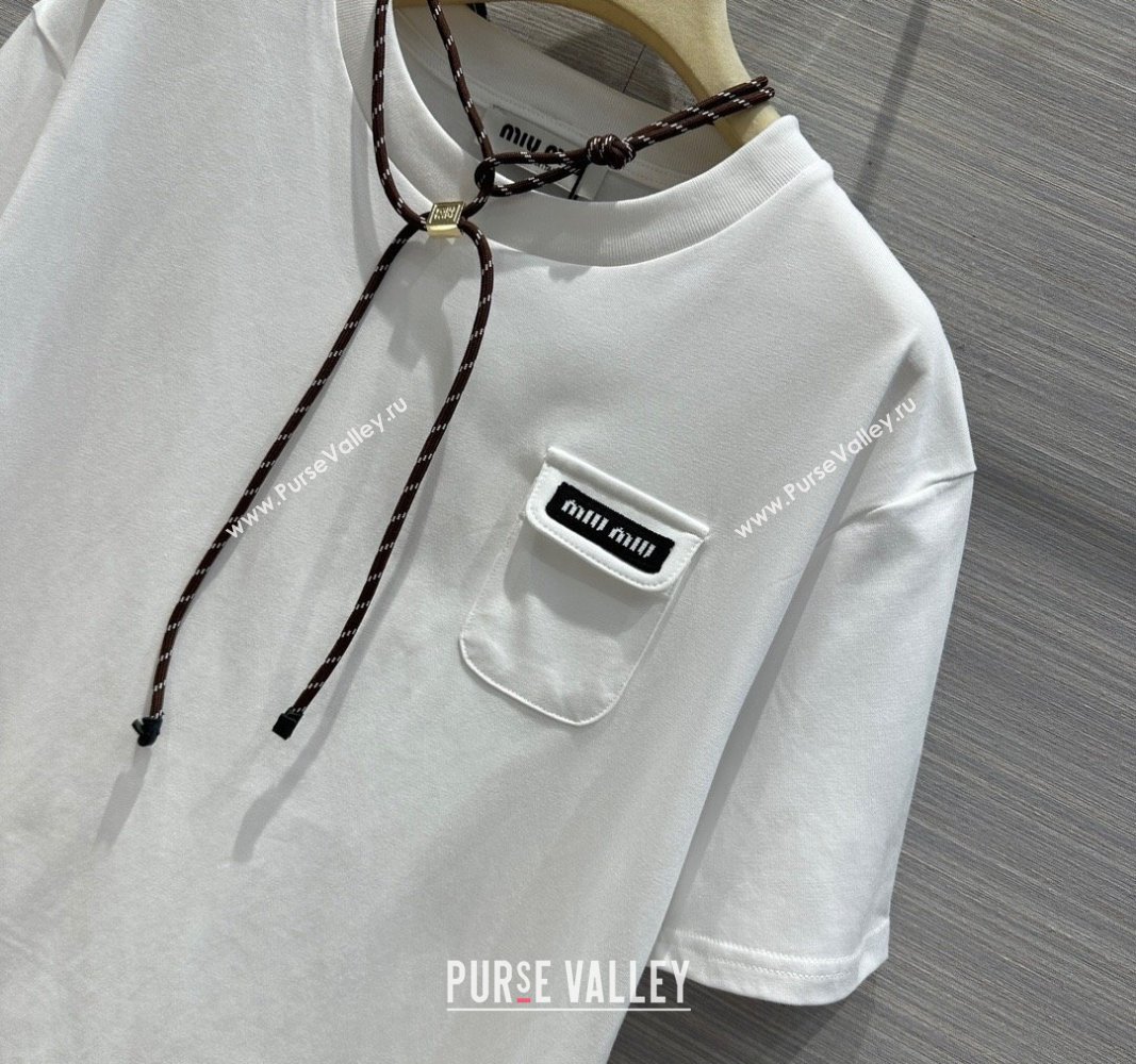 Miu Miu Cotton T-shirt M043017 White 2024 (Q-24043017)