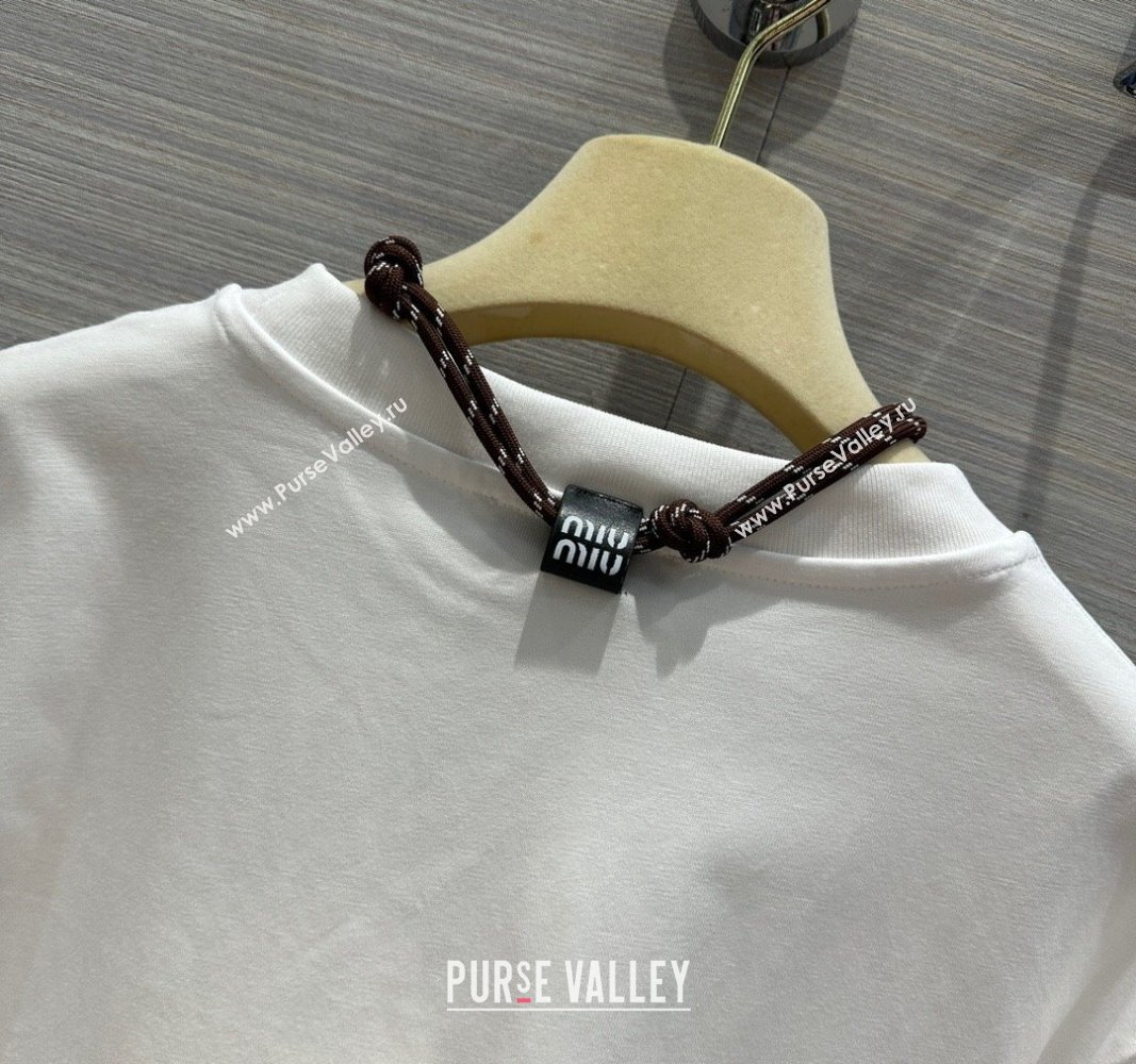 Miu Miu Cotton T-shirt M043017 White 2024 (Q-24043017)