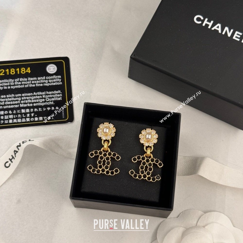 Chanel Crystal Earrings CH62717 Black 2024 (YF-24062717)