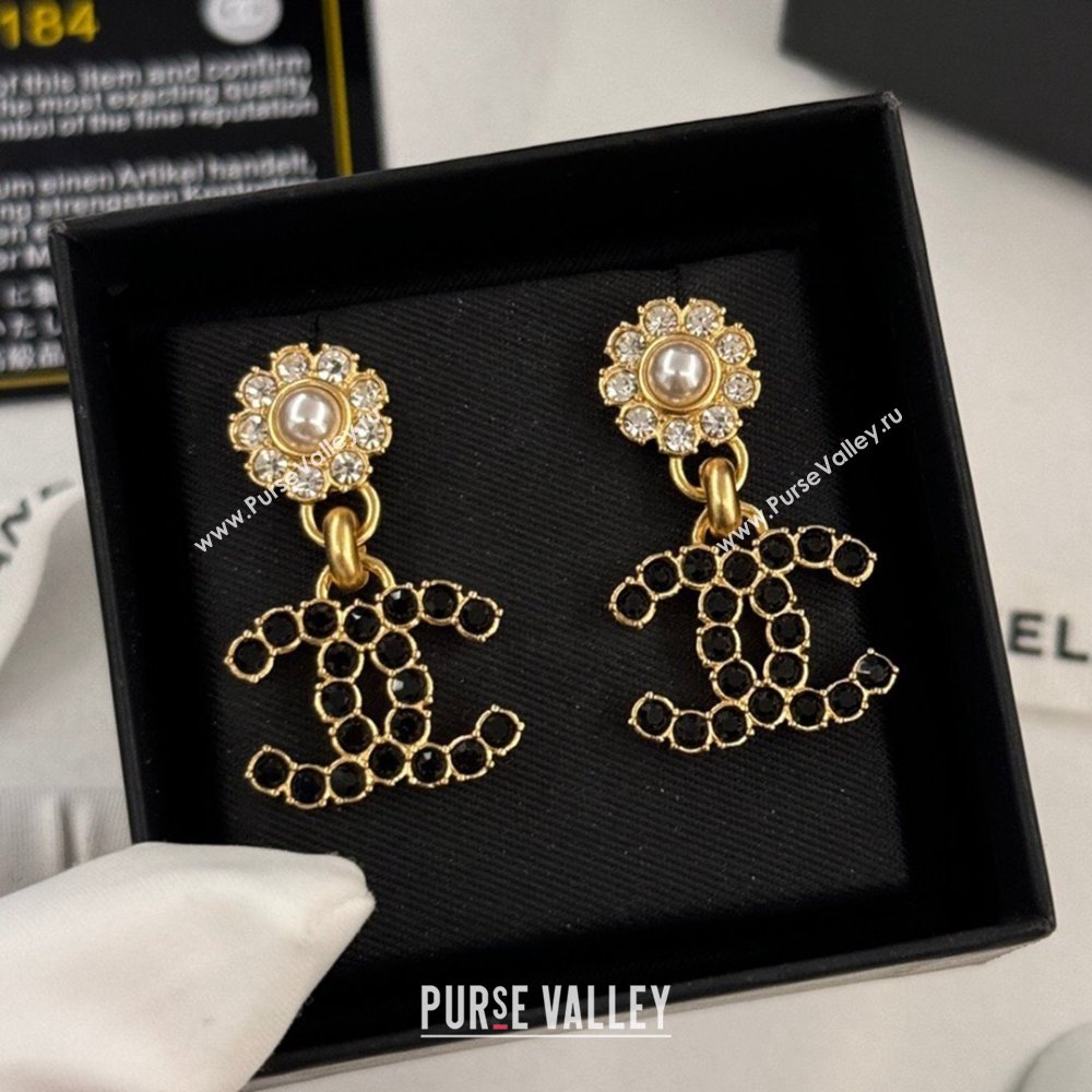 Chanel Crystal Earrings CH62717 Black 2024 (YF-24062717)