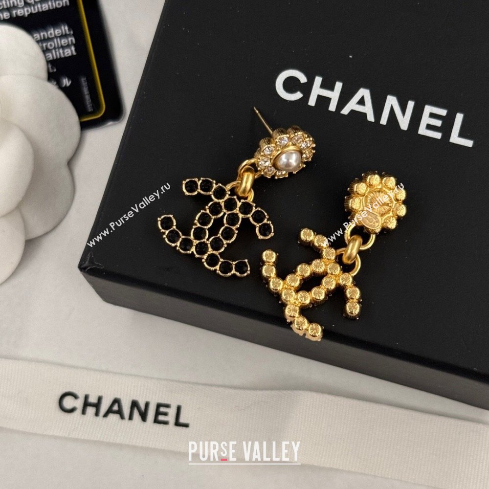 Chanel Crystal Earrings CH62717 Black 2024 (YF-24062717)