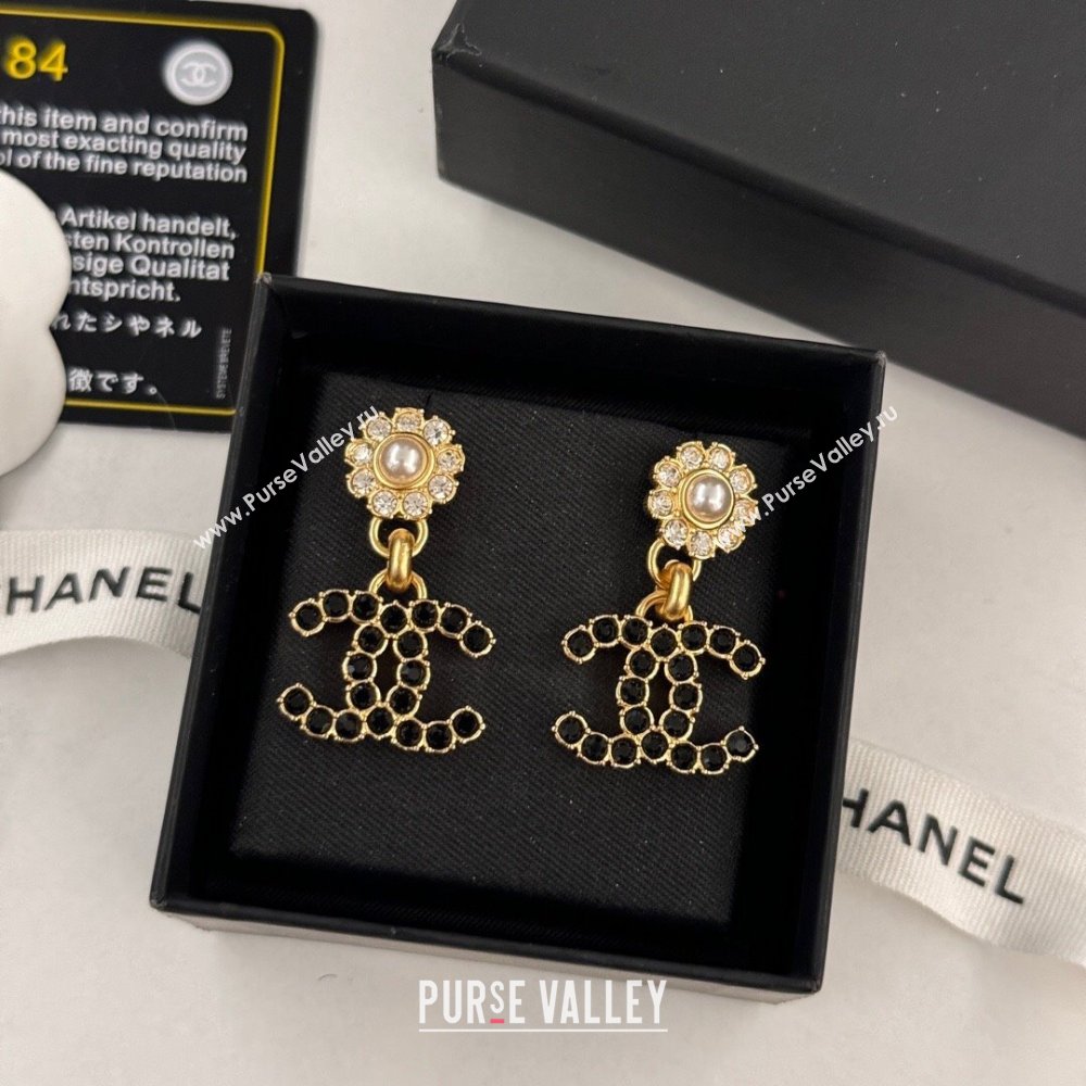 Chanel Crystal Earrings CH62717 Black 2024 (YF-24062717)