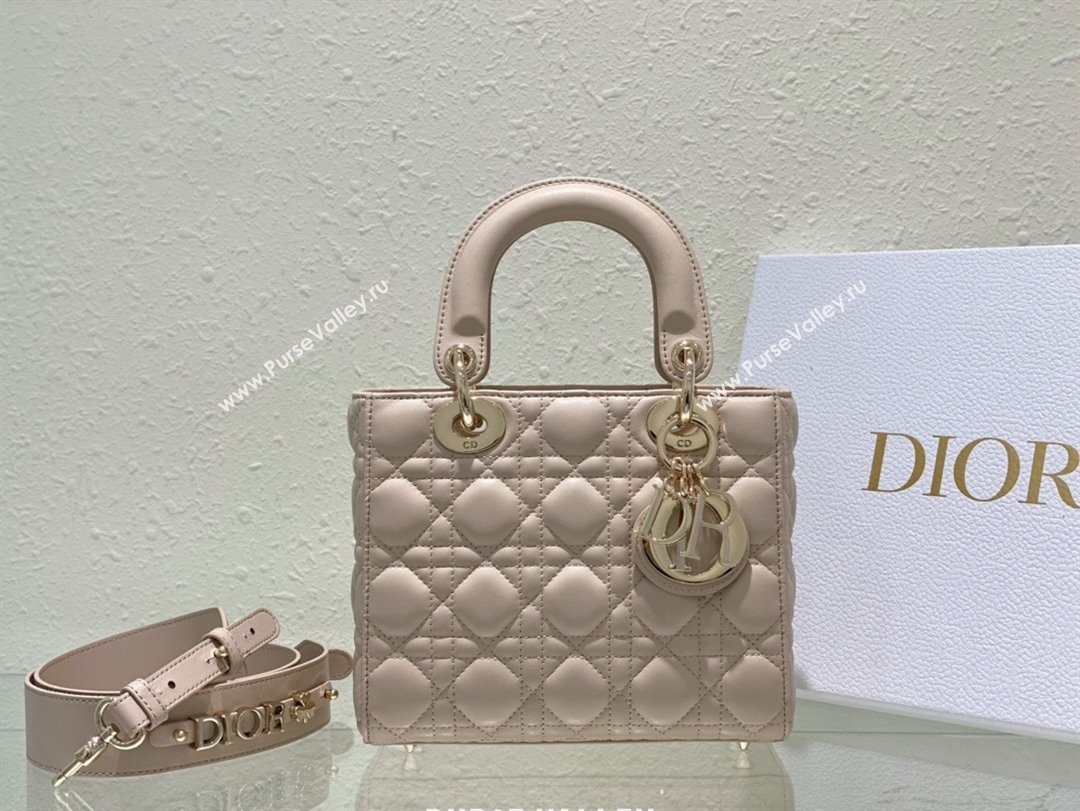 Dior Small Lady Dior My ABCDior Bag in Sand-Colored Cannage Lambskin 2023 (XXG-23102013)