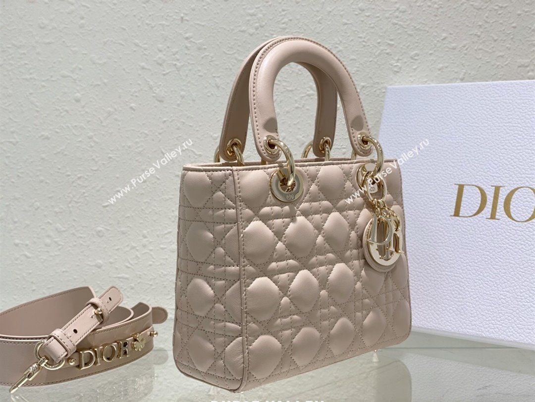 Dior Small Lady Dior My ABCDior Bag in Sand-Colored Cannage Lambskin 2023 (XXG-23102013)