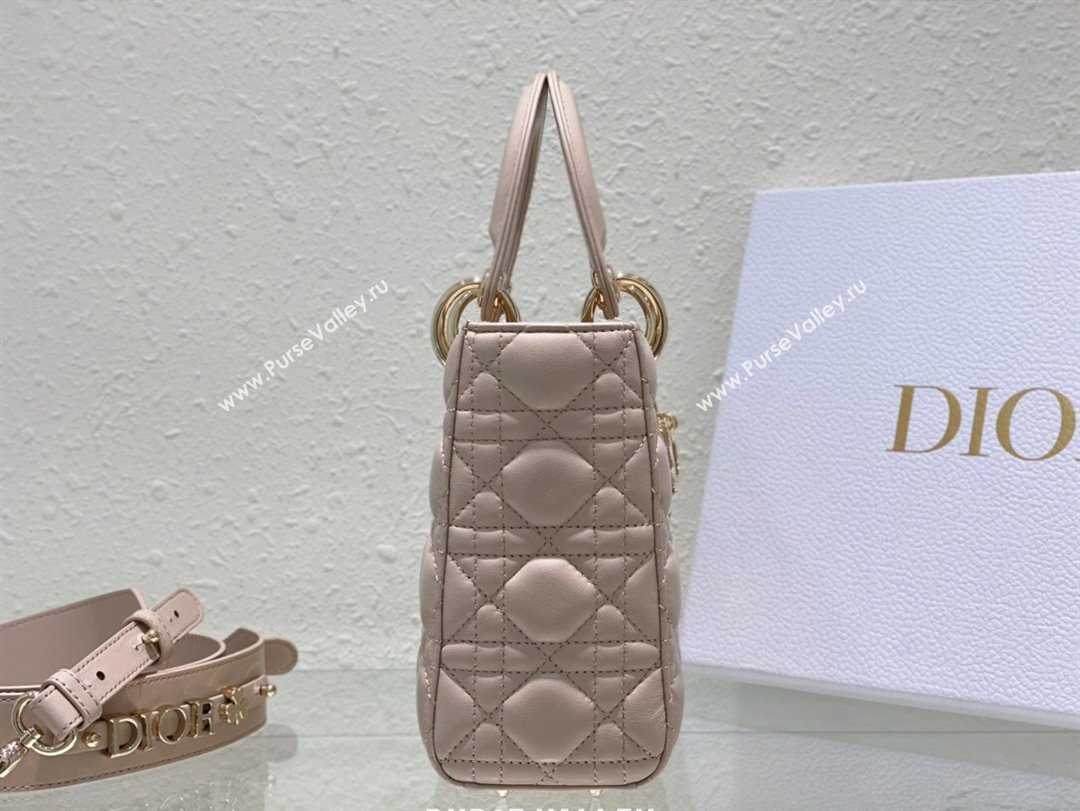 Dior Small Lady Dior My ABCDior Bag in Sand-Colored Cannage Lambskin 2023 (XXG-23102013)