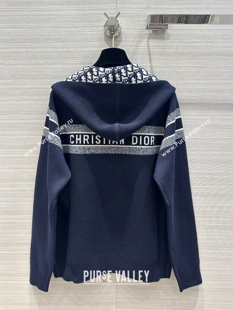 Dior Cashmere Knit Zipped Jacket D9516 Blue 2023 (Q-239516)