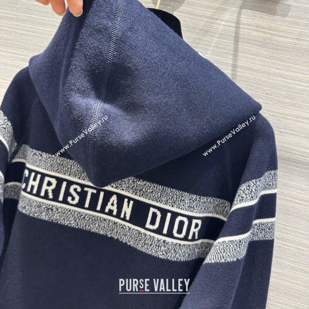 Dior Cashmere Knit Zipped Jacket D9516 Blue 2023 (Q-239516)