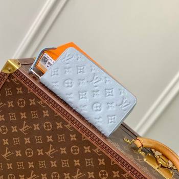 Louis Vuitton Zippy Wallet Wallet bag in Monogram Empreinte Leather M11969 Blue Washed 2024 (K-24081003)