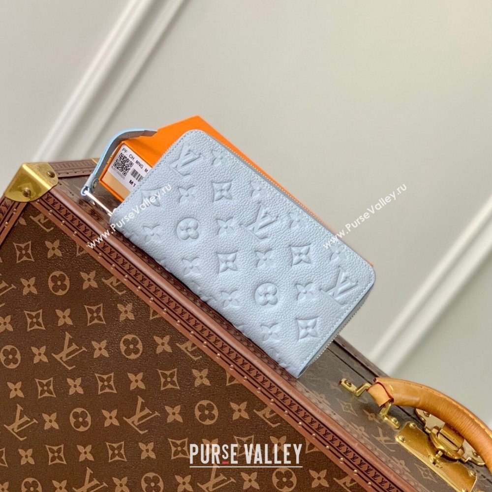 Louis Vuitton Zippy Wallet Wallet bag in Monogram Empreinte Leather M11969 Blue Washed 2024 (K-24081003)