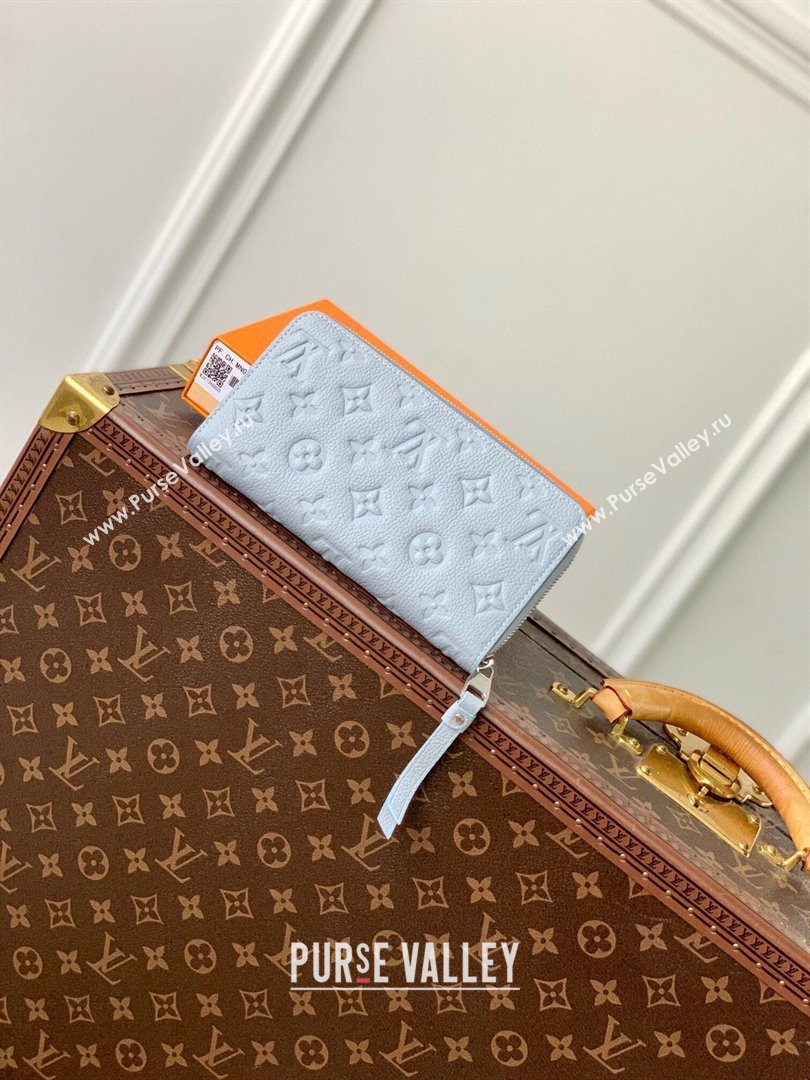 Louis Vuitton Zippy Wallet Wallet bag in Monogram Empreinte Leather M11969 Blue Washed 2024 (K-24081003)