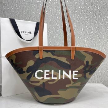 Celine Medium Couffin Shopping Bag in Camouflage Print Canvas Khaki 2021 (BL-21072655)