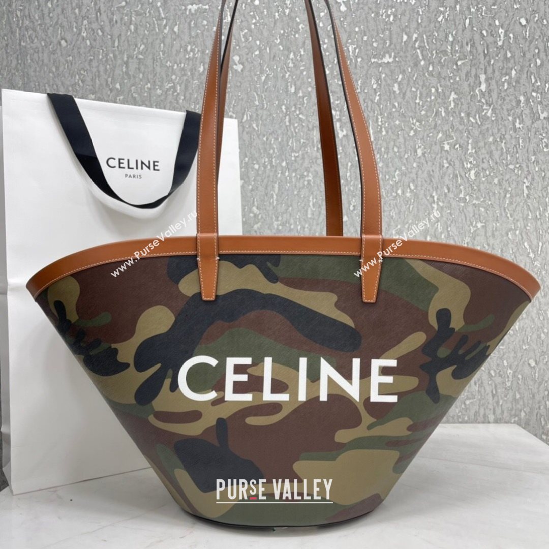 Celine Medium Couffin Shopping Bag in Camouflage Print Canvas Khaki 2021 (BL-21072655)