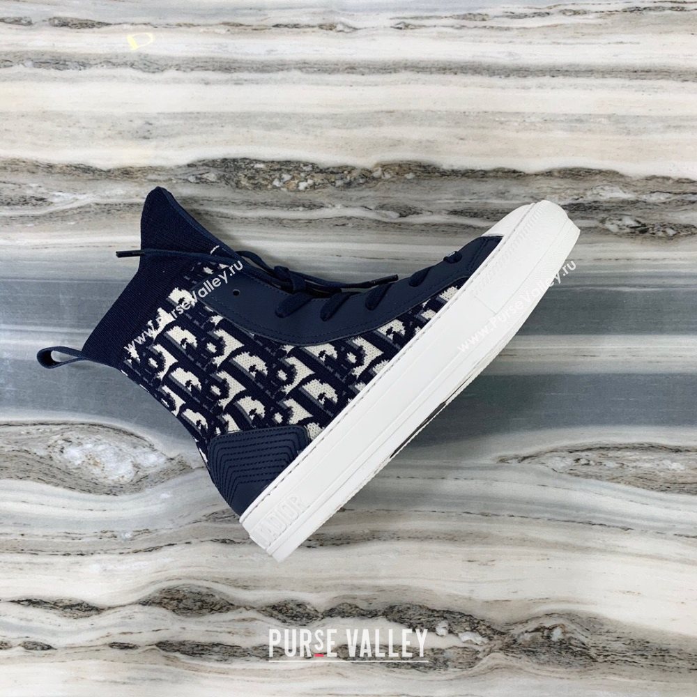 Dior WalknDior Boot Sneakers in Navy Blue Oblique Knit 2020 (DLY-20121811)