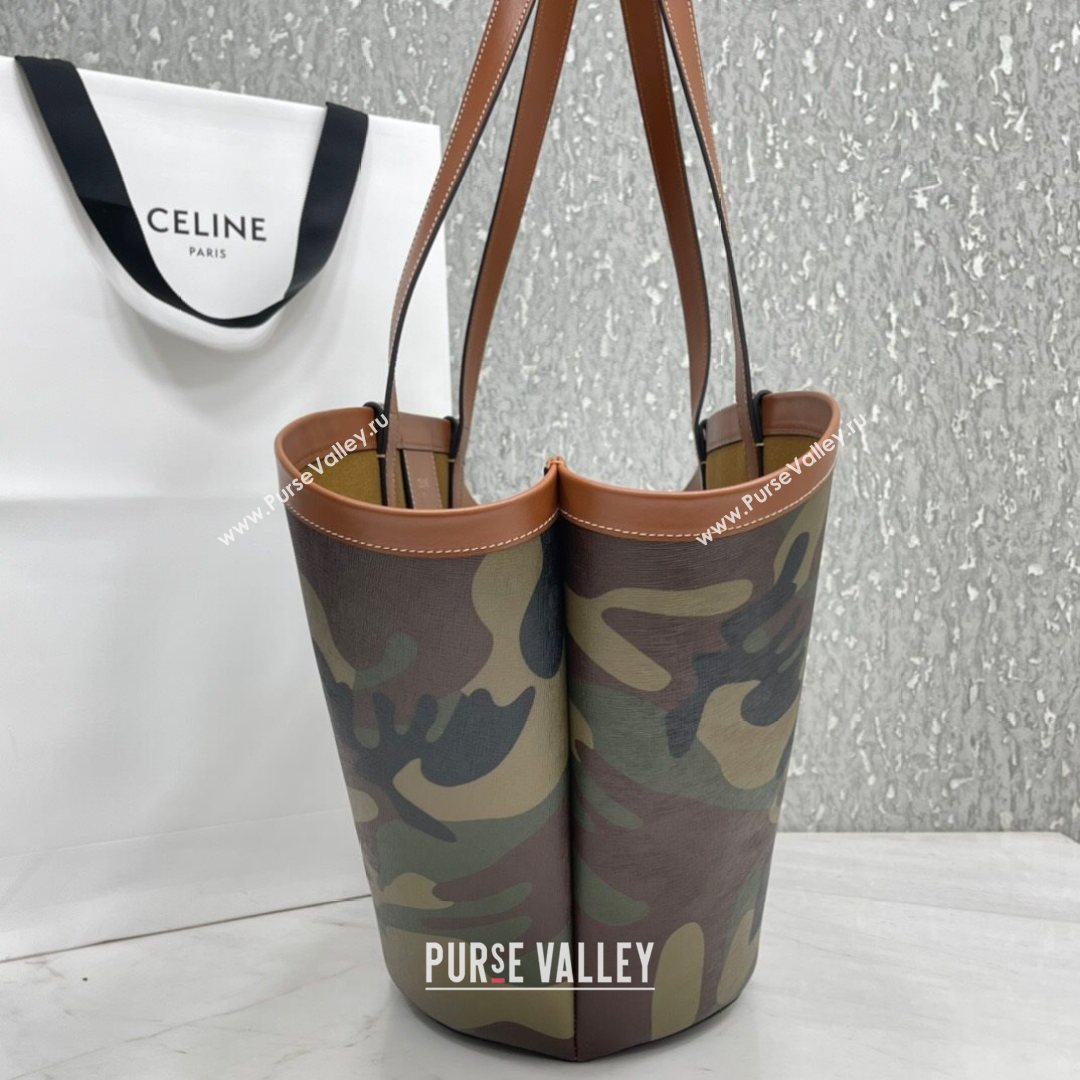 Celine Medium Couffin Shopping Bag in Camouflage Print Canvas Khaki 2021 (BL-21072655)