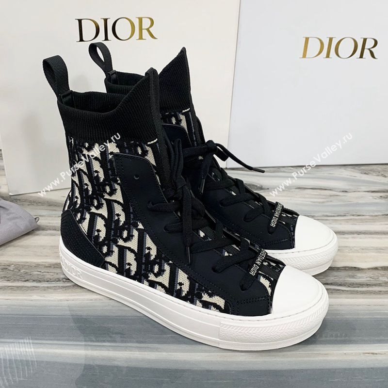 Dior WalknDior Boots Sneakers in Black Oblique Knit 2020 (DLY-20121809)