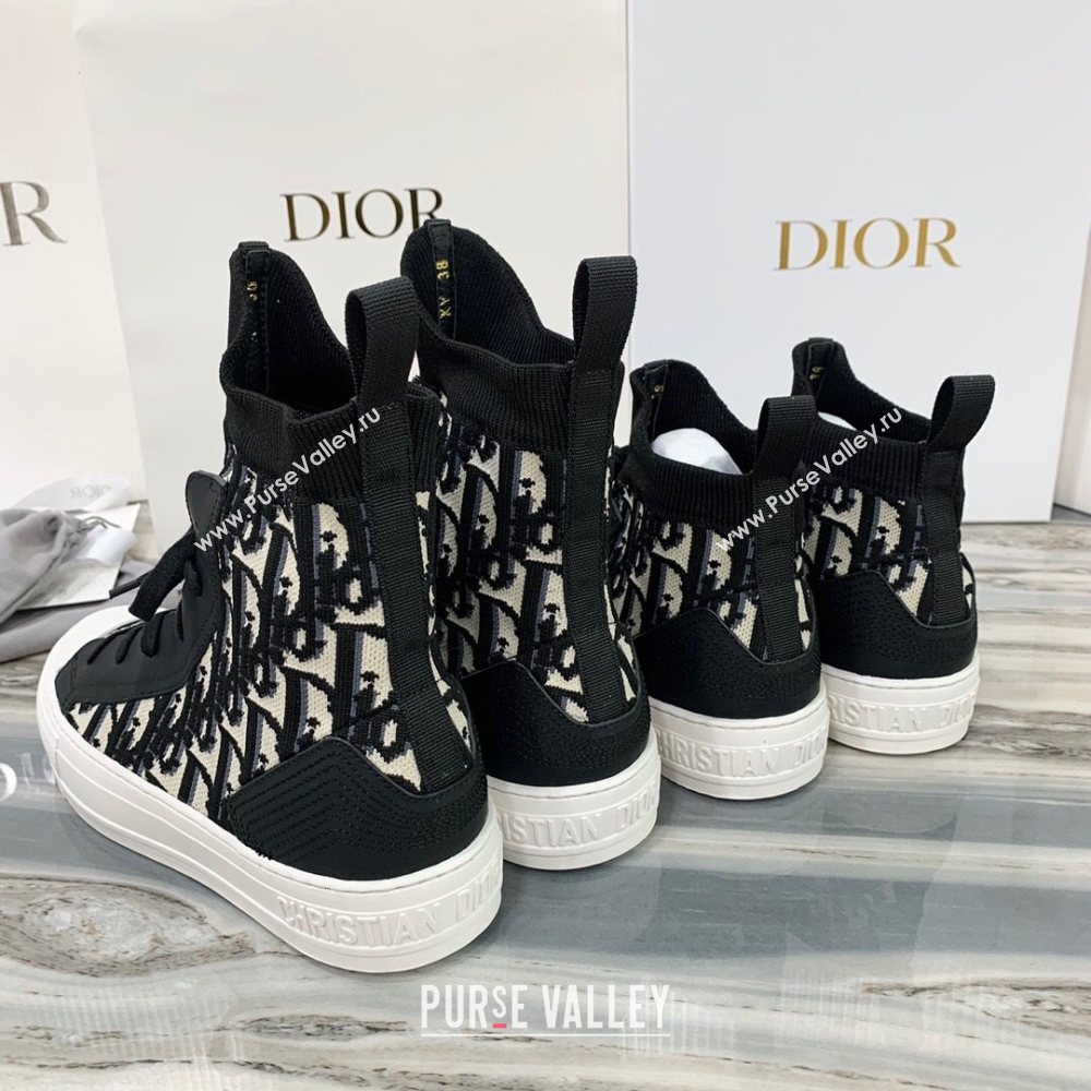 Dior WalknDior High Top Sneakers in Black Oblique Knit 2020 (DLY-20121808)