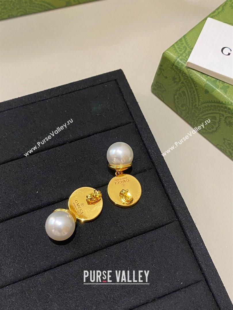 Gucci GG Pearl Earrings G62722 White 2024 (YF-24062722)