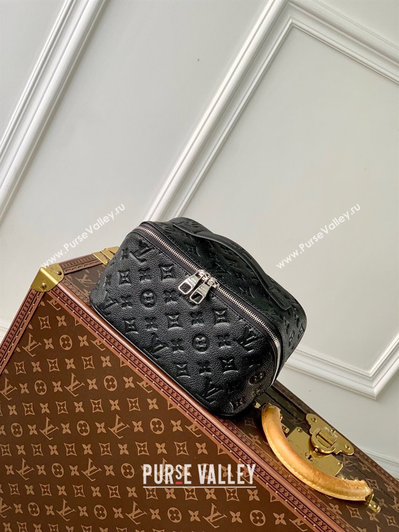 Louis Vuitton Toiletry Bag in Grained Monogram Leather M77150 Black 2024 (K-24081006)