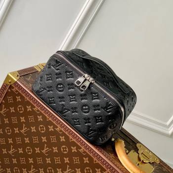 Louis Vuitton Toiletry Bag in Grained Monogram Leather M77150 Black 2024 (K-24081006)