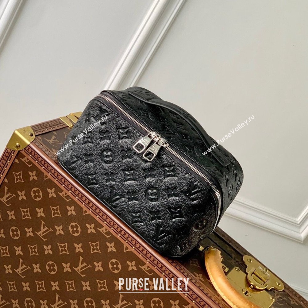 Louis Vuitton Toiletry Bag in Grained Monogram Leather M77150 Black 2024 (K-24081006)