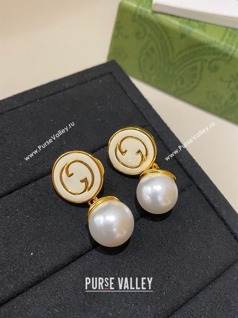 Gucci GG Pearl Earrings G62722 White 2024 (YF-24062722)