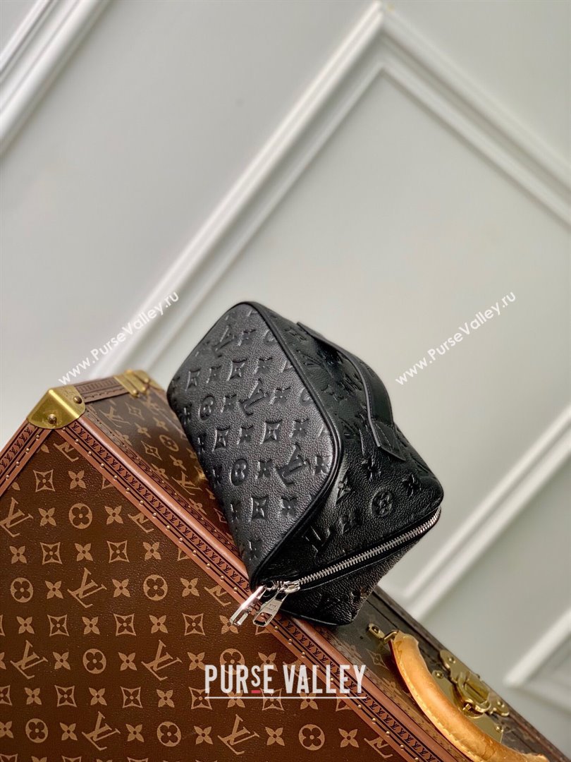 Louis Vuitton Toiletry Bag in Grained Monogram Leather M77150 Black 2024 (K-24081006)