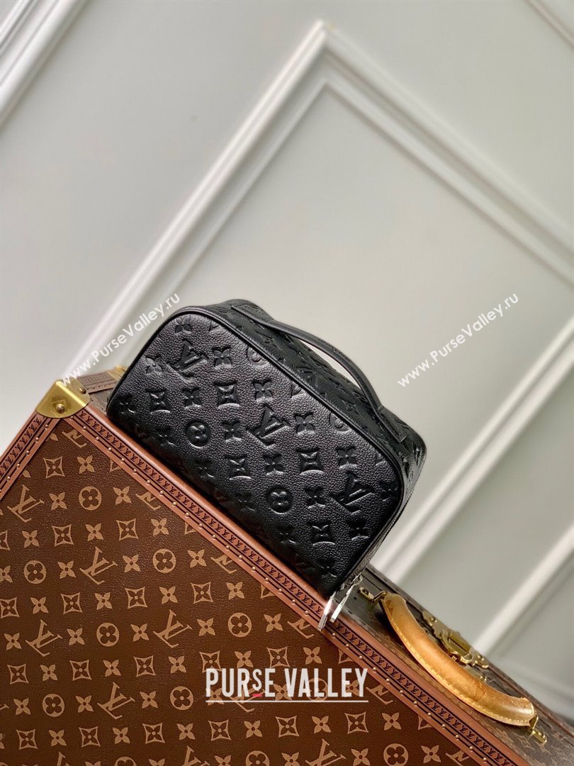 Louis Vuitton Toiletry Bag in Grained Monogram Leather M77150 Black 2024 (K-24081006)