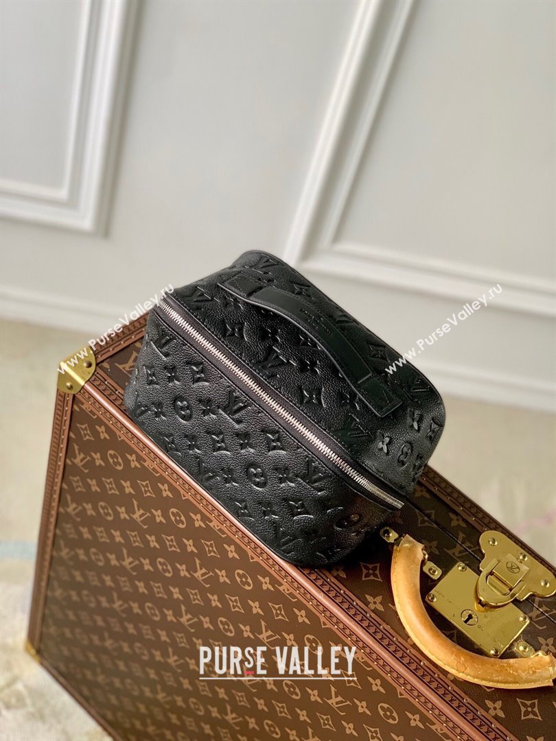 Louis Vuitton Toiletry Bag in Grained Monogram Leather M77150 Black 2024 (K-24081006)