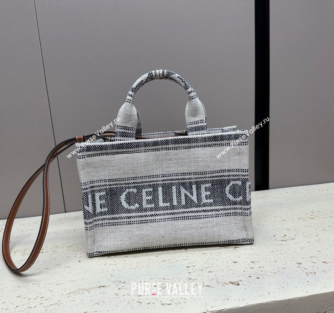 Celine Small Cabas Thais Tote Bag in Textile Dark Blue 199162 2024 (MQ-240312056)