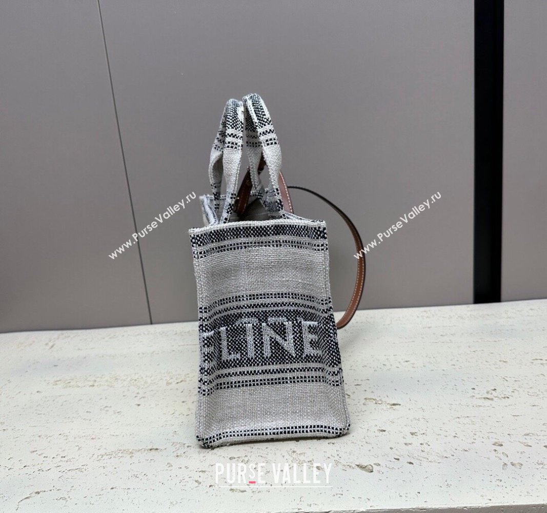 Celine Small Cabas Thais Tote Bag in Textile Dark Blue 199162 2024 (MQ-240312056)