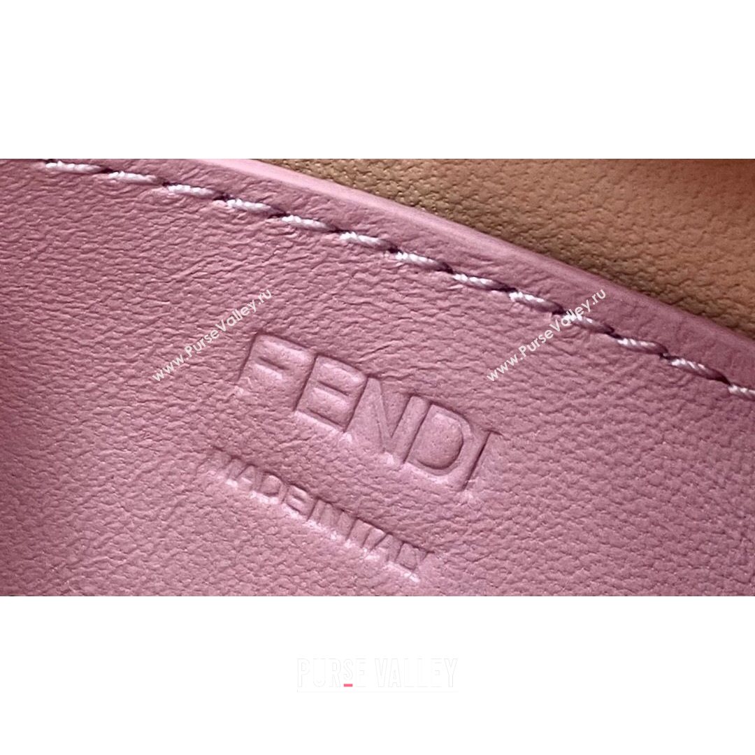 Fendi Leather Nano Pico Peekaboo Bag Charm Lilac Pink 2021 8385 (CL-21073104)