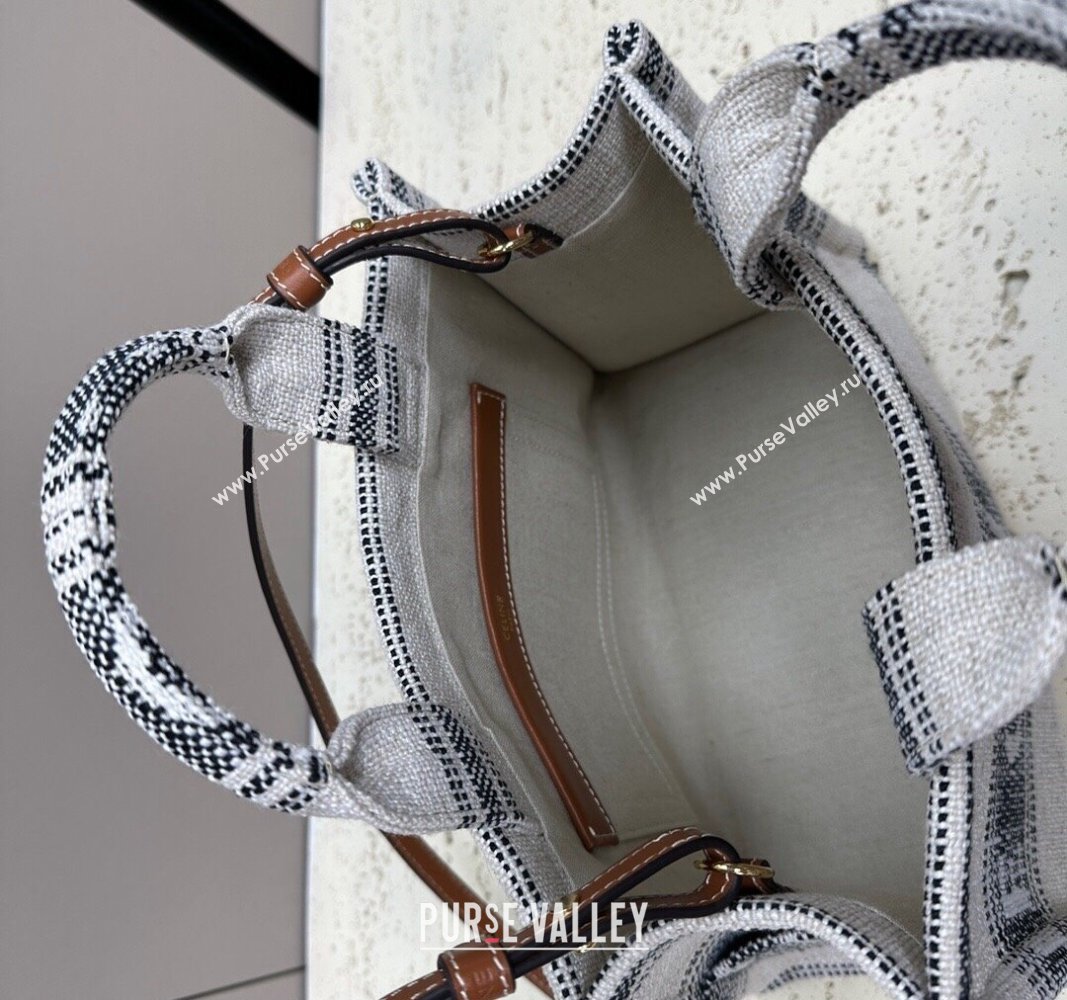 Celine Small Cabas Thais Tote Bag in Textile Dark Blue 199162 2024 (MQ-240312056)