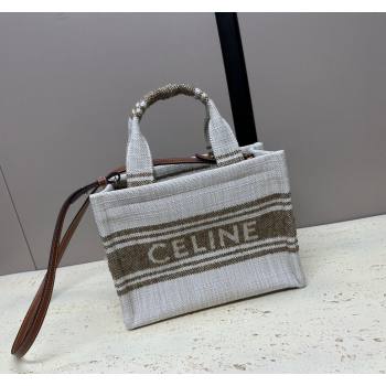 Celine Small Cabas Thais Tote Bag in Textile Khaki 199162 2024 (MQ-240312057)