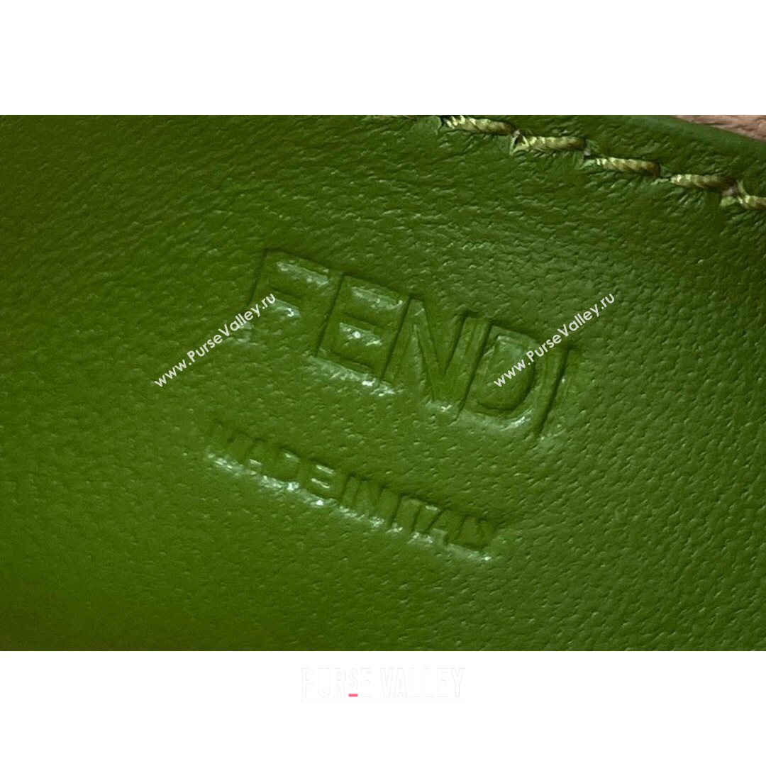 Fendi Leather Nano Pico Peekaboo Bag Charm Green 2021 8385 (CL-21073106)