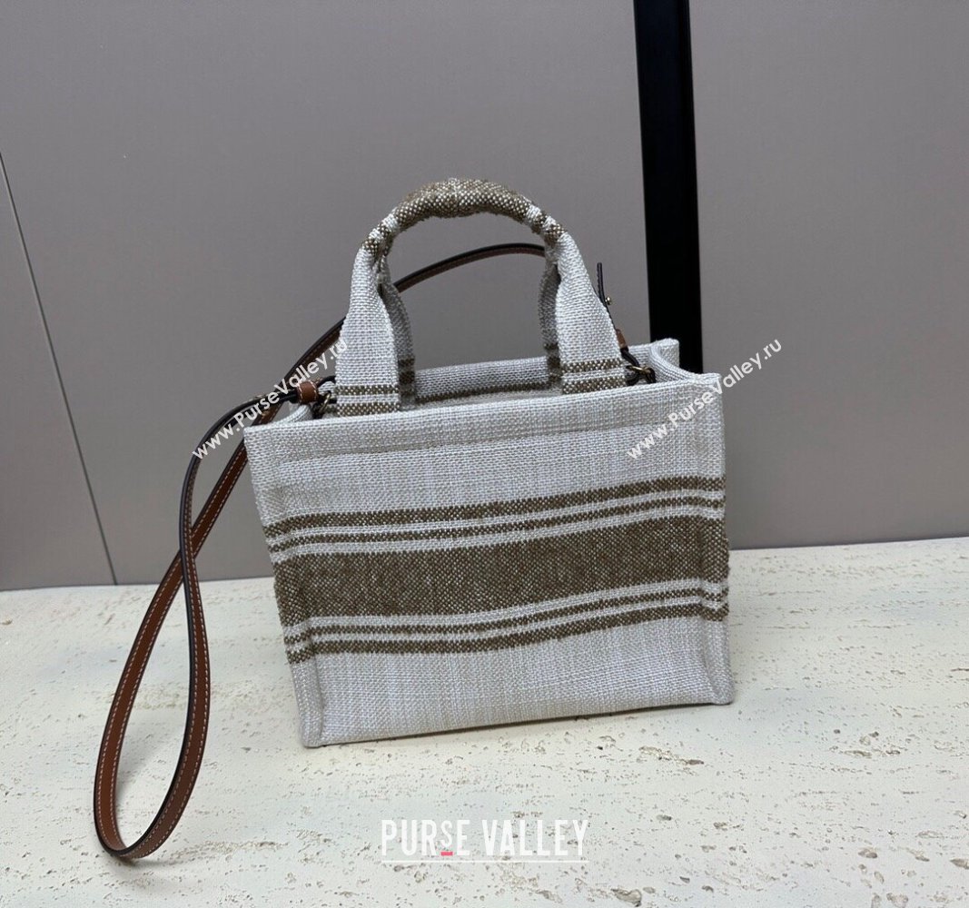 Celine Small Cabas Thais Tote Bag in Textile Khaki 199162 2024 (MQ-240312057)