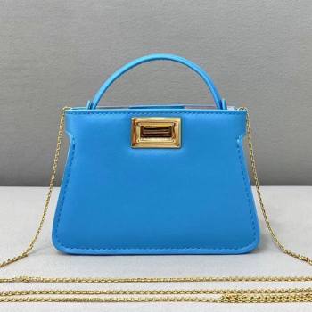 Fendi Leather Nano Pico Peekaboo Bag Charm Light Blue 2021 8385 (CL-21073105)