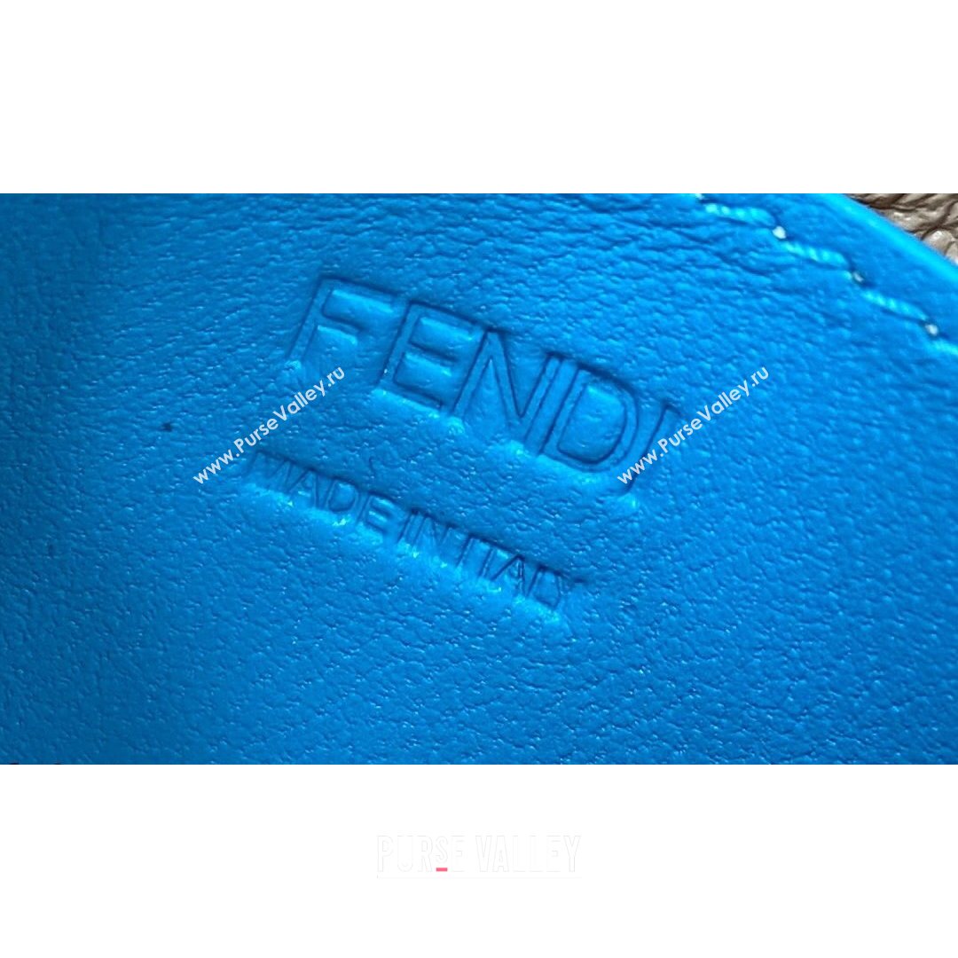 Fendi Leather Nano Pico Peekaboo Bag Charm Light Blue 2021 8385 (CL-21073105)