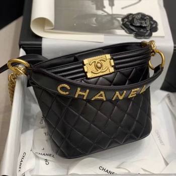 Chanel Quilted Calfskin Small Bucket Bag AS2091 Black 2020 (JY-20112001)