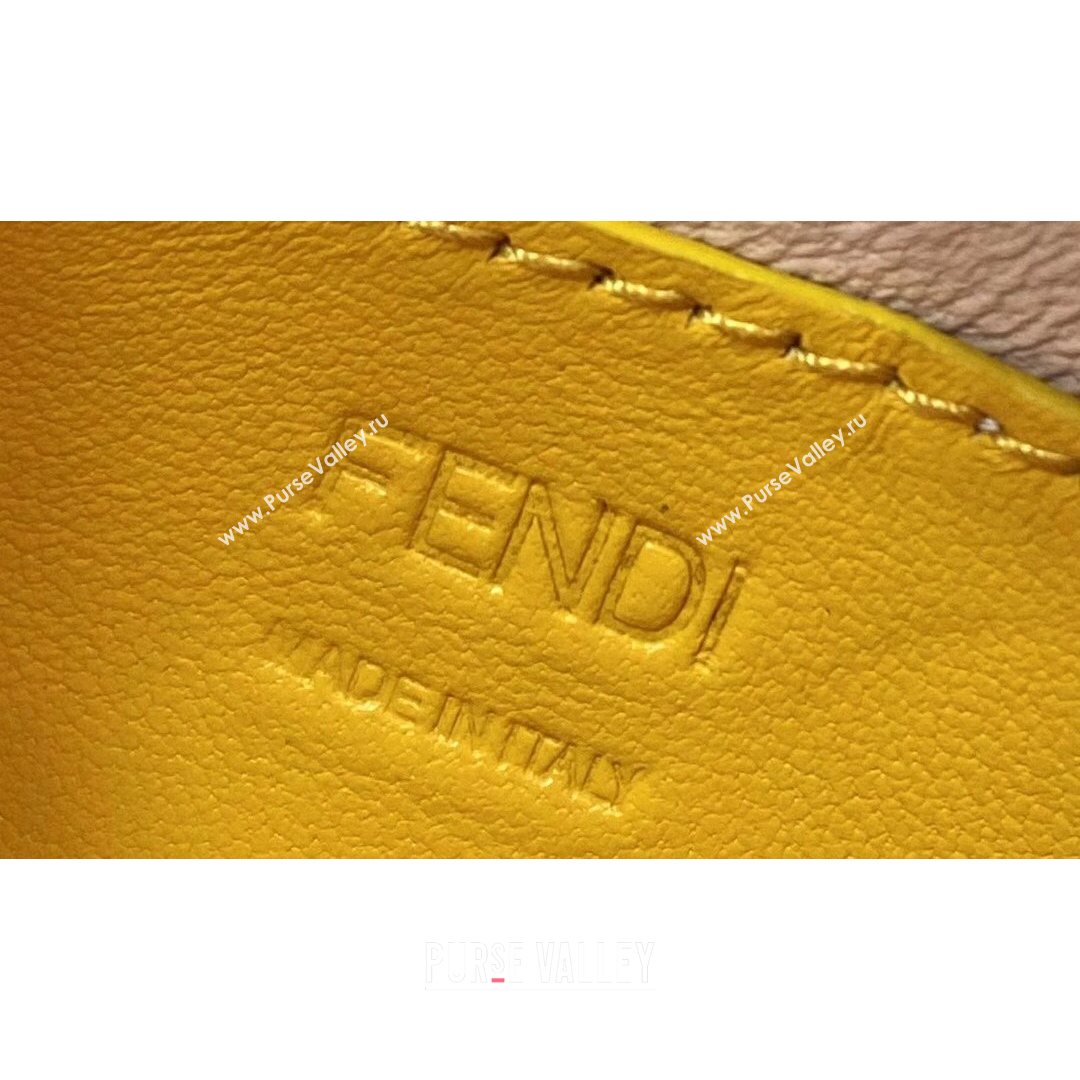 Fendi Leather Nano Pico Peekaboo Bag Charm Yellow 2021 8385 (CL-21073107)