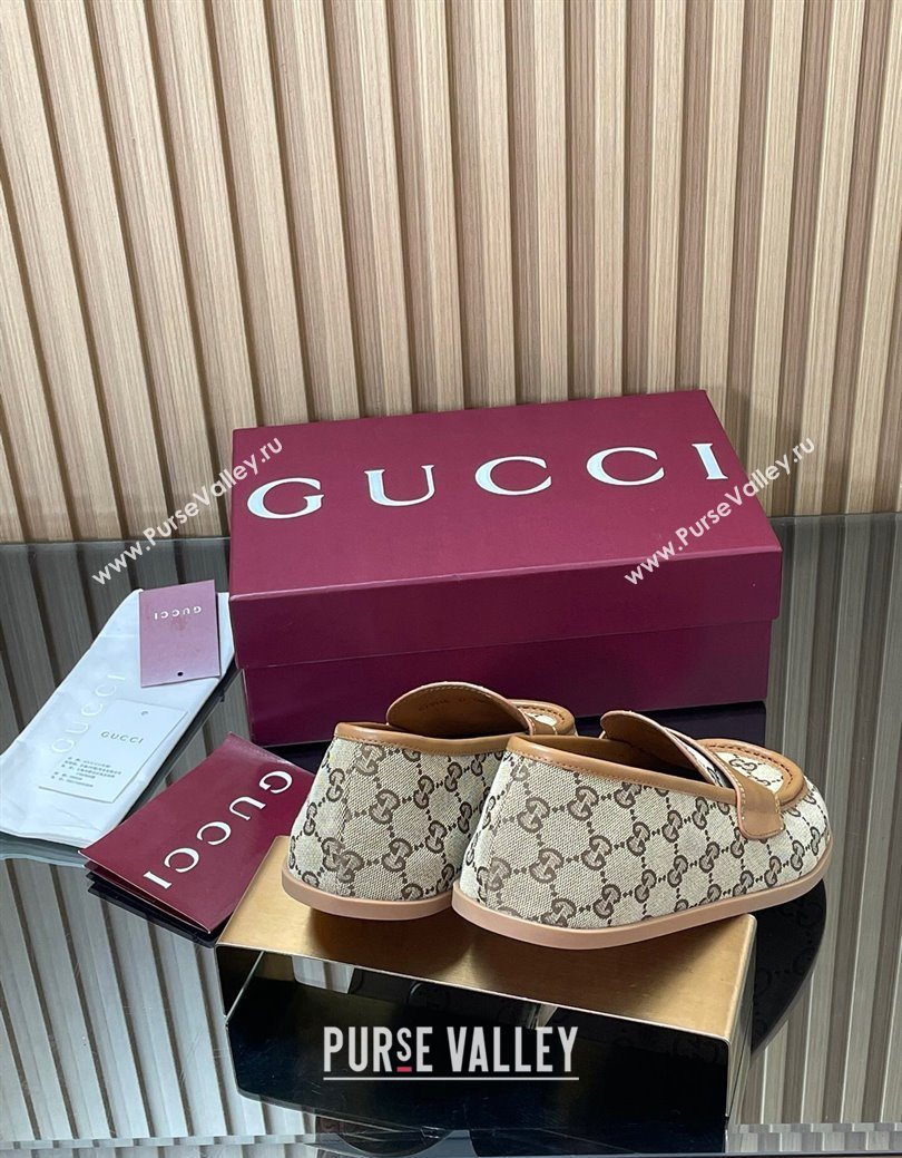 Gucci GG Canvas Flat Loafers Beige 2025 GG082804 (MD-250828044)