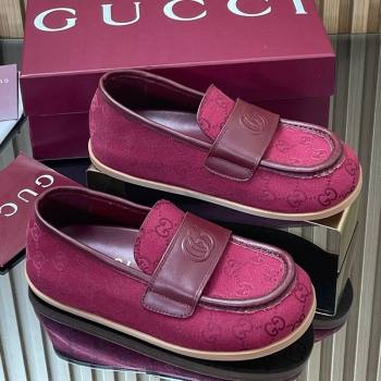Gucci GG Canvas Flat Loafers Red 2025 GG082804 (MD-250828045)