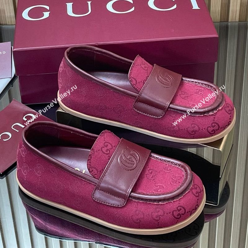 Gucci GG Canvas Flat Loafers Red 2025 GG082804 (MD-250828045)