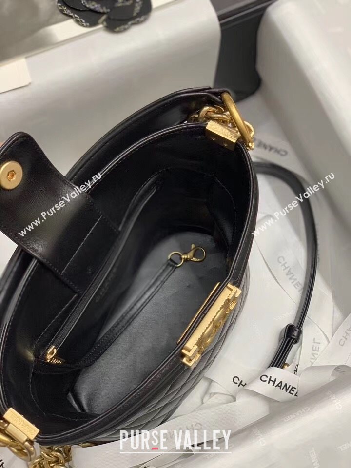 Chanel Quilted Calfskin Small Bucket Bag AS2091 Black 2020 (JY-20112001)