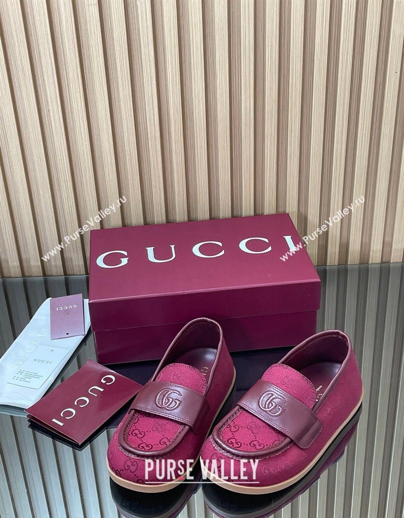 Gucci GG Canvas Flat Loafers Red 2025 GG082804 (MD-250828045)