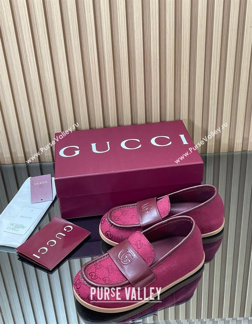 Gucci GG Canvas Flat Loafers Red 2025 GG082804 (MD-250828045)