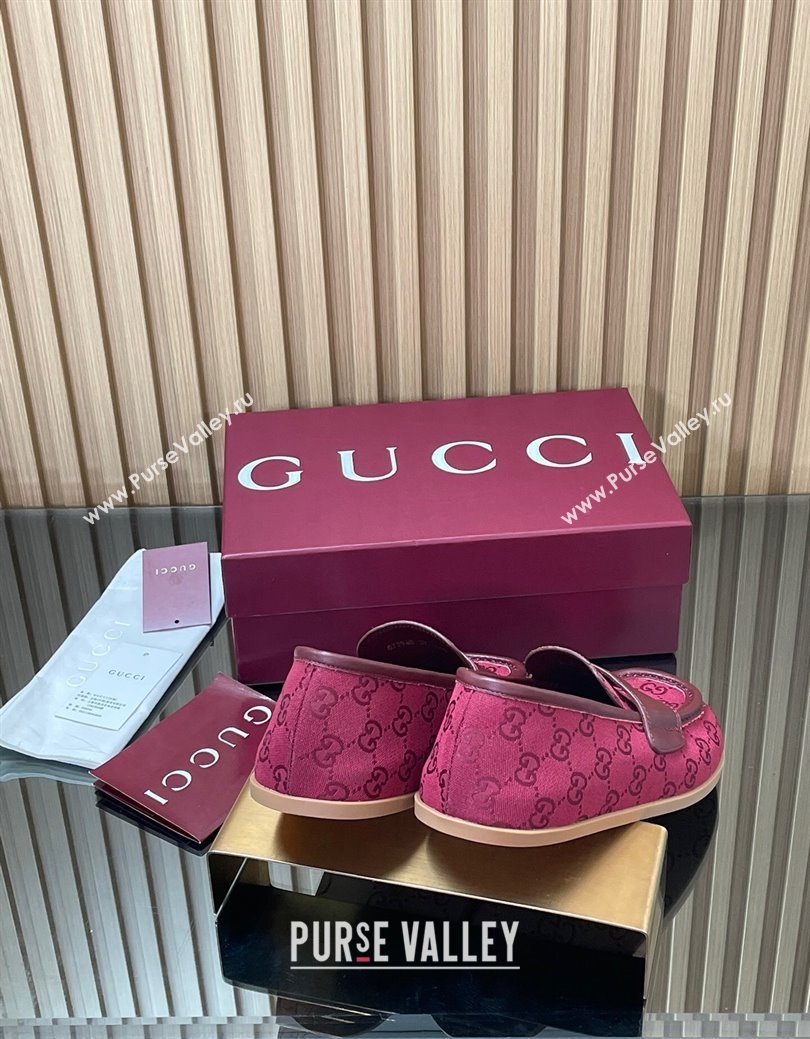 Gucci GG Canvas Flat Loafers Red 2025 GG082804 (MD-250828045)
