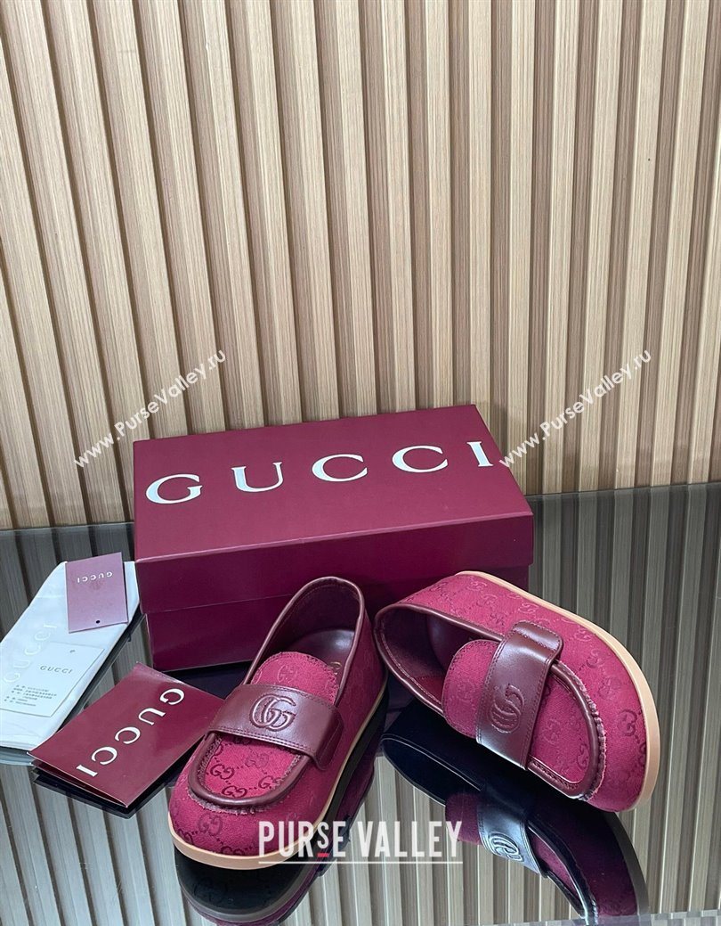 Gucci GG Canvas Flat Loafers Red 2025 GG082804 (MD-250828045)